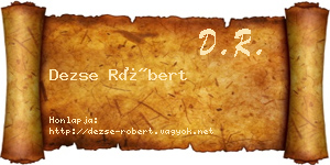 Dezse Róbert névjegykártya